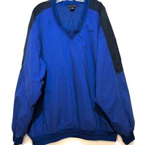 Vintage Nike Golf Windbreaker Navy Golf Warm Up V Neck Jacket Pull Over Size XXL